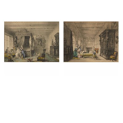 Lot 67 - Artist Unknown LE SALON FONTAINBLEAU Two...