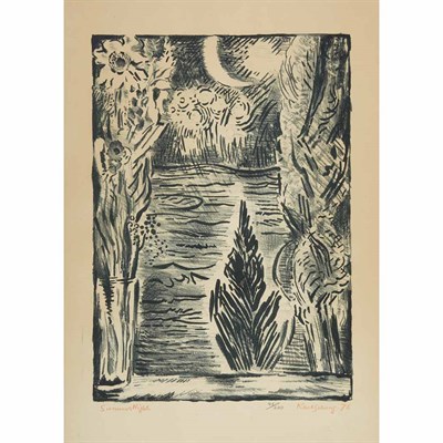 Lot 84 - Karl Schrag SUMMER NIGHT Lithograph, 1976,...