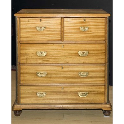 Lot 316 - English Brass Bound Fruitwood Campaign Chest...