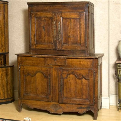 Lot 184 - Provincial Louis XV Walnut Double Cabinet...