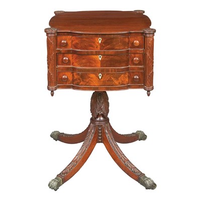 Lot 246 - Federal Mahogany Work Table Massachusetts,...