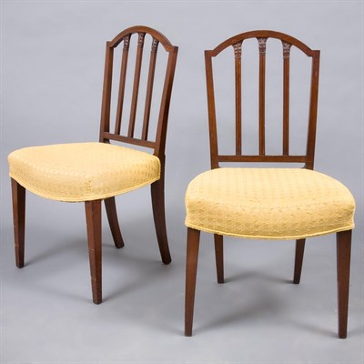 Lot 185 - Pair of Federal Inlaid Mahogany Side Chairs...