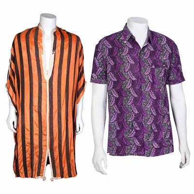 Lot 432 - Tropical Shirt and Caftan The purple, white...