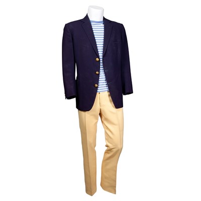 Lot 422 - Navy Single-Breasted Blazer Labeled Stovel &...