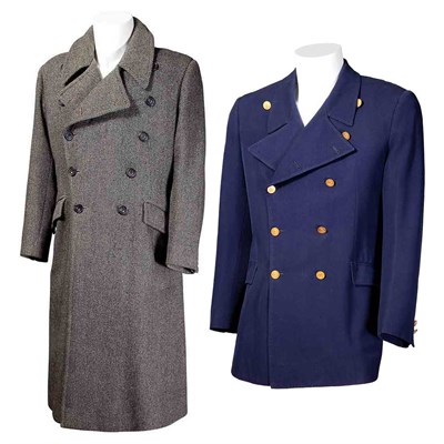 Lot 374 - Greatcoat and a Pea Coat The black and white...