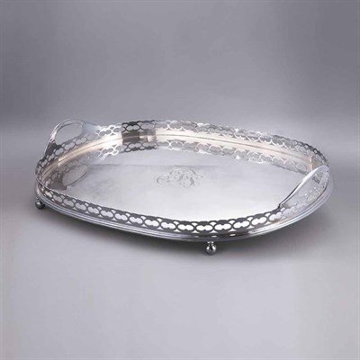 Lot 68 - Silver Plated Galleried Drinks Tray...