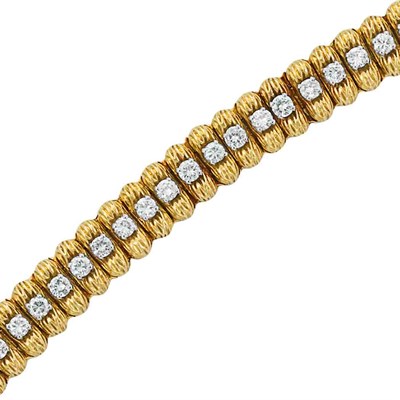 Lot 345 - Gold, Platinum and Diamond Bracelet, Verger
