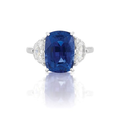 Lot 483 - Platinum, Sapphire and Diamond Ring