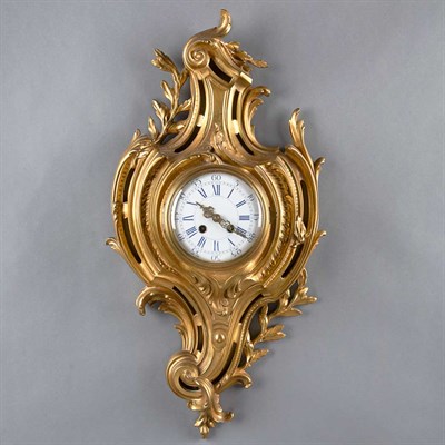 Lot 420 - Louis XV Style Gilt-Metal Cartel Clock The...