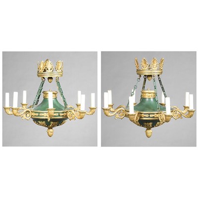 Lot 448 - Pair of Empire Style Painted and Parcel Gilt...