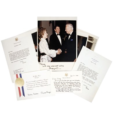 Lot 255 - [PRESIDENTIAL] REAGAN, RONALD. Group of signed...