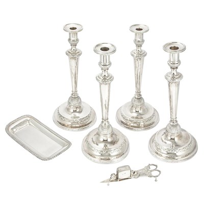 Lot 426 - Set of Four George III Silver Candlesticks...