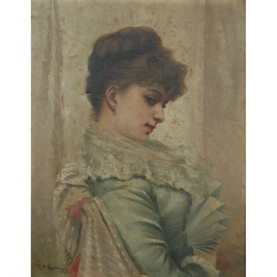 Lot 41 - Herman N. Hyneman Dutch, 1859-1907 Woman with...