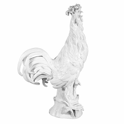 Lot 97 - White Glazed Ceramic Figure of a Strident...
