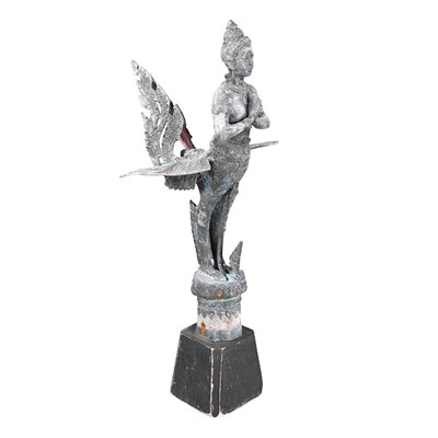 Lot 92 - Southeast Asian Patinated-Metal Garden Statue...