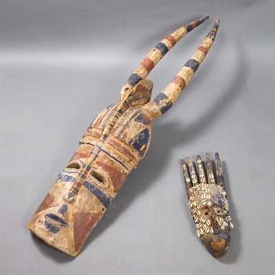 Lot 119 - Two African Carved Wood Masks Height of taller...