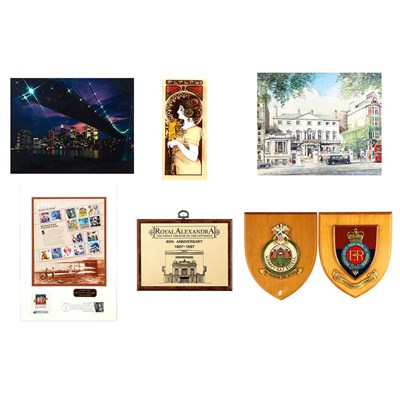 Lot 107 - Group of Seven Office Decorations Including a...