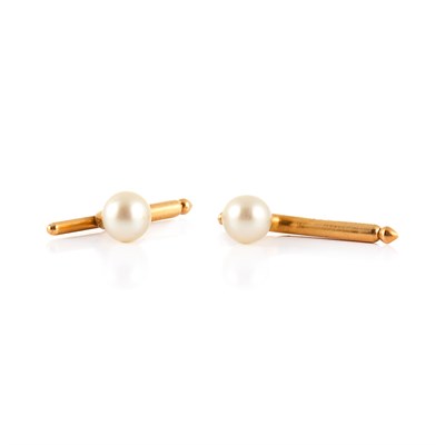 Lot 102 - Pair of Natural Pearl Shirt Studs, Cartier