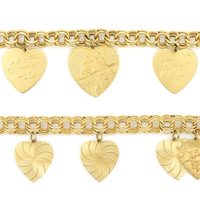 Lot 233 - Two Gold Charm Bracelets