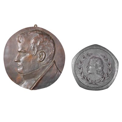Lot 74 - FAIRBANKS, DOUGLAS, (JR.) Group of two plaques...