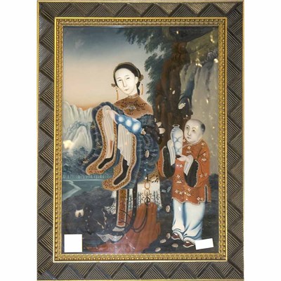 Lot 436 - Two Chinese Reverse Paintings on Glass Height...