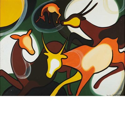 Lot 186 - Senaka Senanayake Sri Lankan, b. 1951 Deer,...