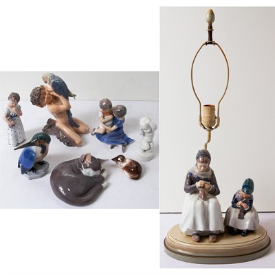 Lot 353 - Group of Danish Porcelain Figures and Animals...