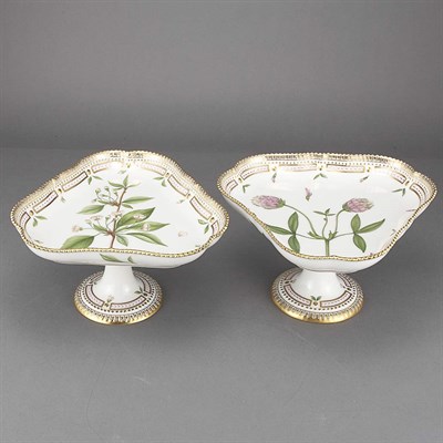 Lot 555 - Pair of Royal Copenhagen Floral Danica...
