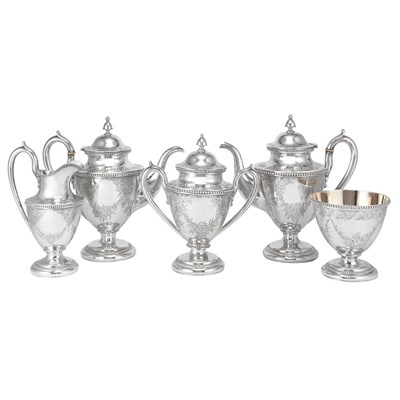 Lot 219 - American Coin Silver Tea Service Bigelow Bros....