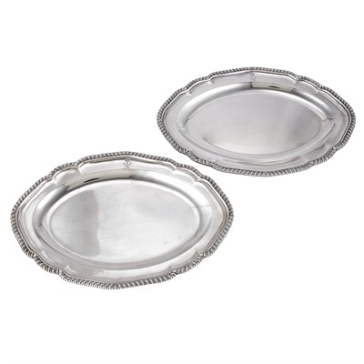 Lot 427 - Pair of George III Silver Platters William...
