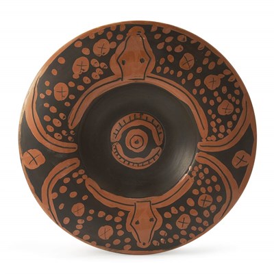 Lot 495 - Pablo Picasso SPANISH DISH WITH TOROS (A.R....