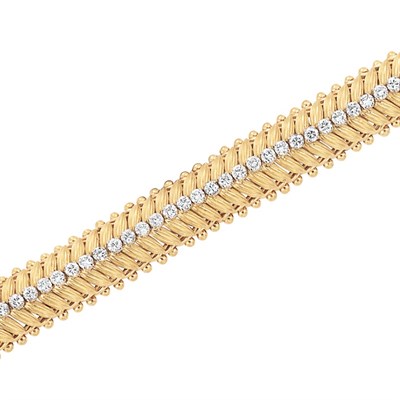 Lot 146 - Gold and Diamond Bracelet