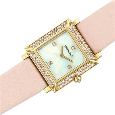 Lot 164 - Gold, Mother-of-Pearl and Pink Diamond Wristwatch, Boucheron