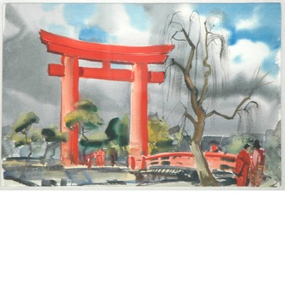Lot 68 - Eliot O'Hara American, 1890-1969 Heian Shrine,...