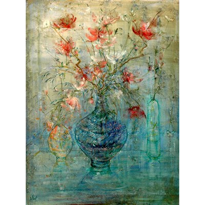 Lot 42 - Edna Hibel American, b. 1917 Vases of Flowers...