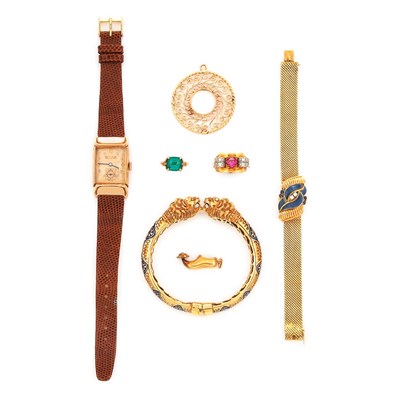 Lot 166 - Group of Assorted Gold, Gold-Filled and Metal Jewelry