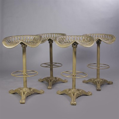 Lot 123 - Set of Four Painted Iron Bar Stools