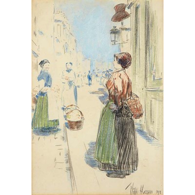 Lot 216 - Childe Hassam American, 1859-1935 Street...