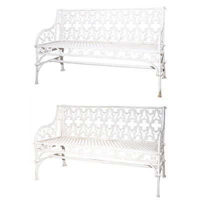 Lot 92 - Pair of Victorian Style White Painted Iron...