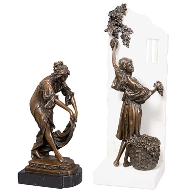 Lot 367 - Two Bronze Figures of Maidens Height of taller...