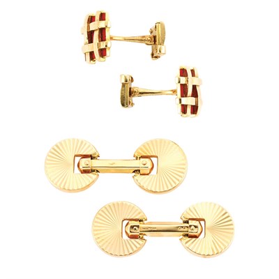 Lot 192 - Two Pairs of Gold Cufflinks