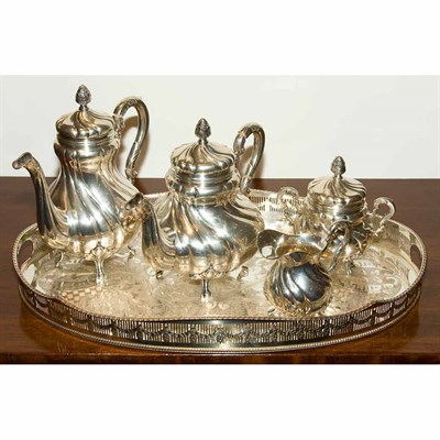 Lot 311 - Continental Silver Four-Piece Tea and Coffee...