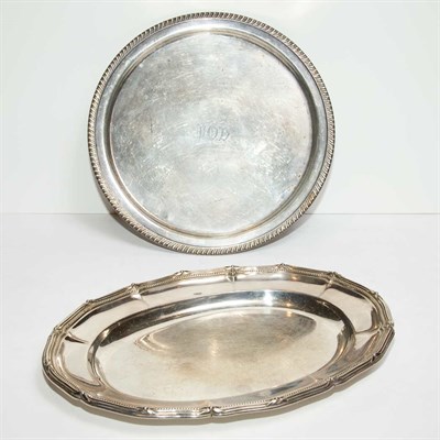 Lot 317 - Two Sterling Silver Trays Total approximately...