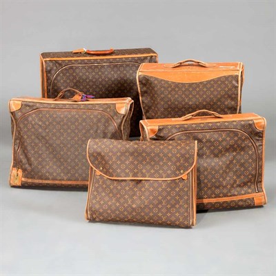 Lot 1628 - Group of Five Louis Vuitton Soft Case Suitcases