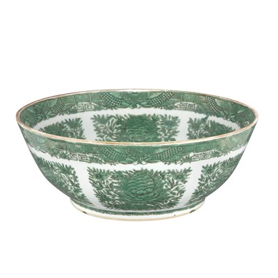 Lot 256 - Chinese Export Green Fitzhugh Porcelain Punch...