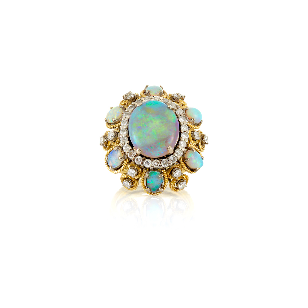 Lot 82 - Opal and Diamond Ring