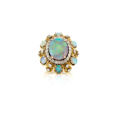 Lot 82 - Opal and Diamond Ring