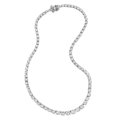 Lot 407 - Platinum and Diamond Necklace
