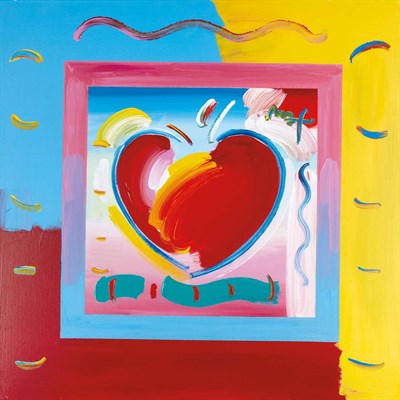 Lot 91 - Peter Max American, b. 1937 Heart on Blends...