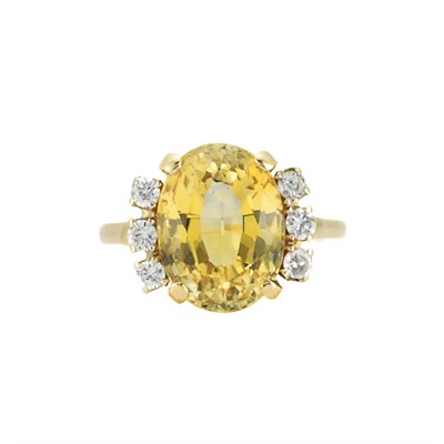 Lot 230 - Gold, Yellow Sapphire and Diamond Ring